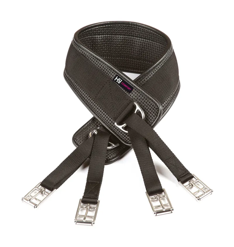 Hy Equestrian Humane Waffle Girth in Black